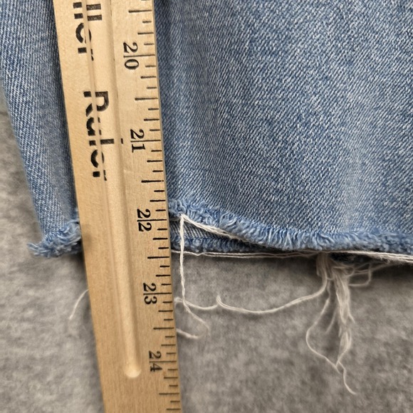 Abercrombie & Fitch Mom Jeans Womens 31 12 Blue High Rise Curve Love Ripped - Picture 10 of 11